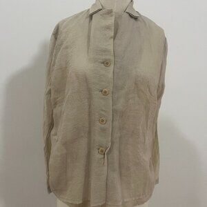 Rundholz Beige Silk Blend Button Up Blouse